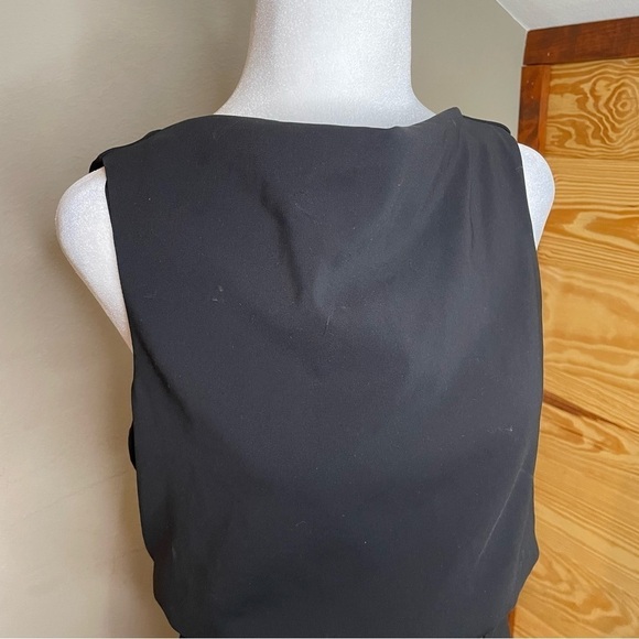 Badgley Mischka Black Zipper Popover Sheath Dress 4 - Picture 5 of 16